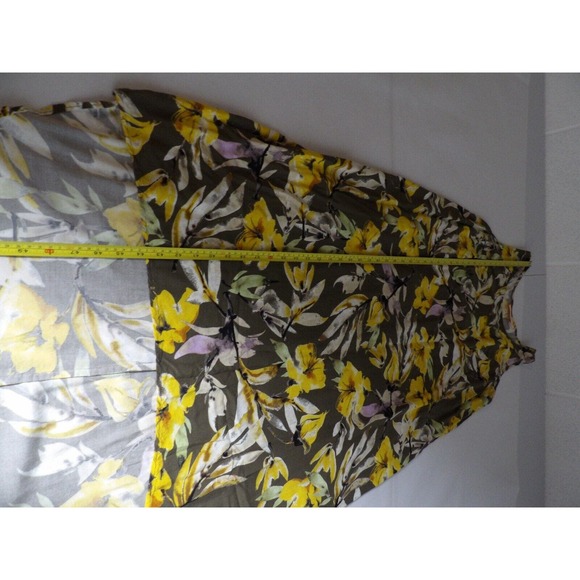 Evri Large Floral Yellow Dress Long Maxi High Low Sleeveless Flowy Boho Casual - Picture 9 of 11